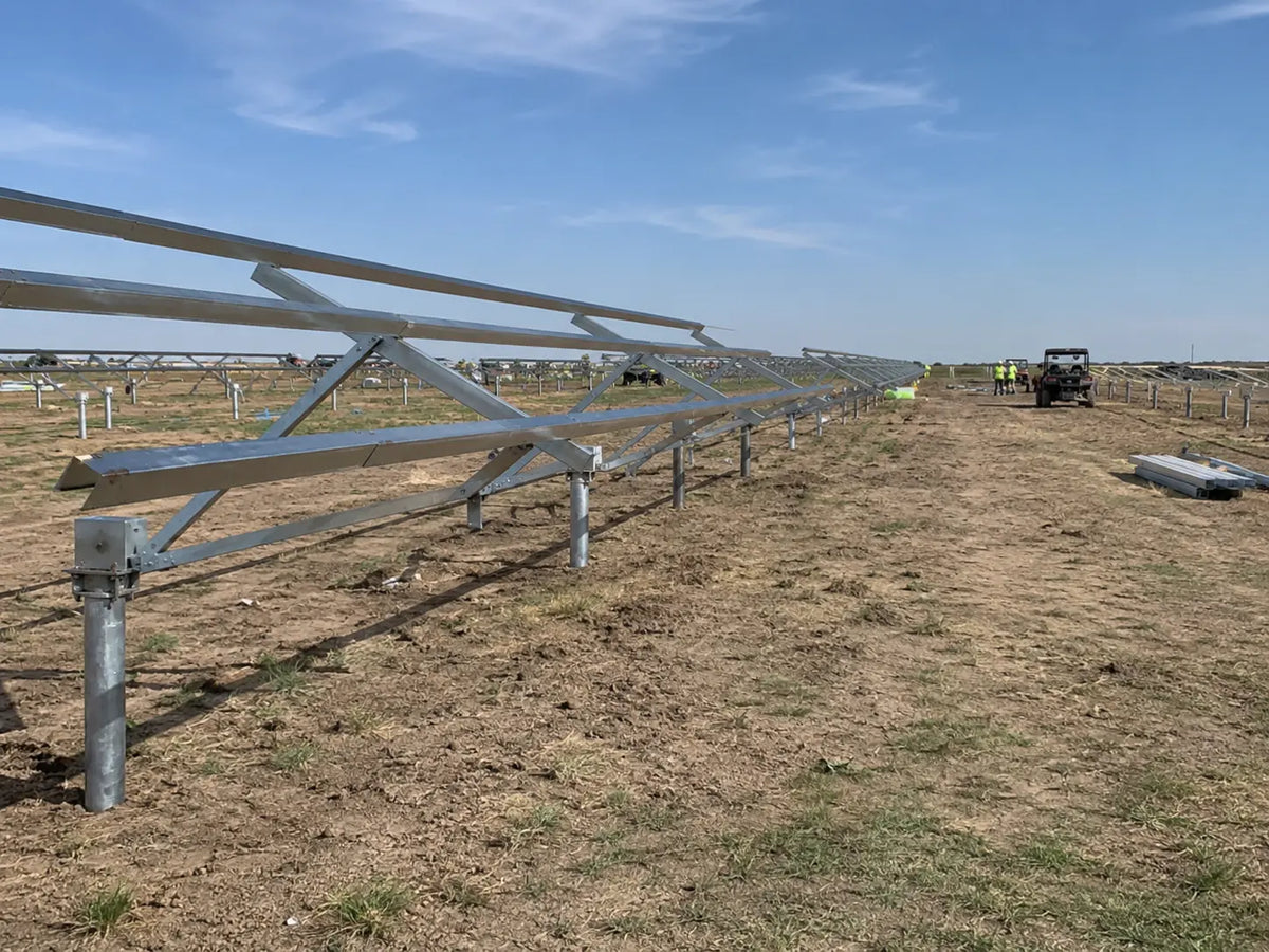 Solar racking systems with screw pile foundations