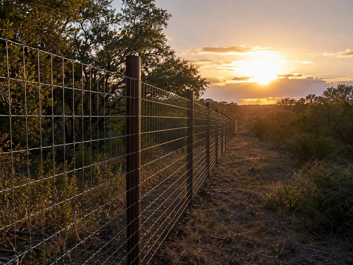 Heavy duty game fence on a Texas hunting ranch